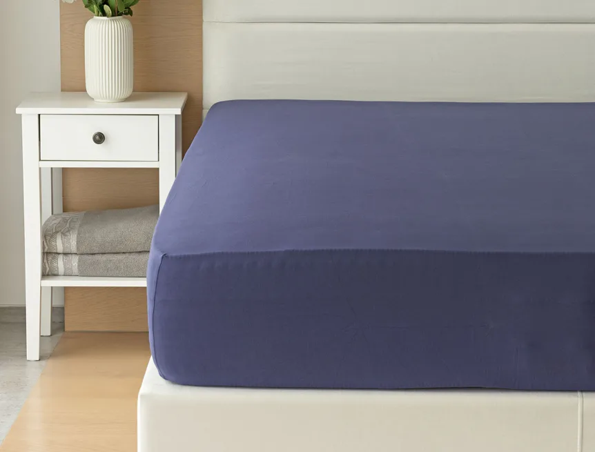 Prostěradlo Tmavě modré ELASTAN PREMIUM